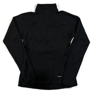 Patagonia Capilene 3 Black 1/2 Zip Neck Womens Shirt Small Long Sleeve